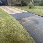 During image of a asphalt driveway crossover resheet in St James, Western Australia for a private customer.