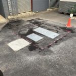 Before image of an Asphalt Patch Repair for RM Civil in Blairmount, New South Wales