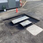 During image of an Asphalt Patch Repair for RM Civil in Blairmount, New South Wales