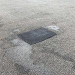 Completed asphalt patch repair in Welshpool, Western Australia for Big Yellow Mining Pty Ltd.