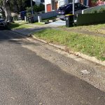 Before image of an Asphalt Reinstatement for Berlina Projects in Toongabbie, New South Wales