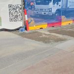 Before image of an asphalt patch repair in South Perth, Western Australia for Hugh & Co Contracting.