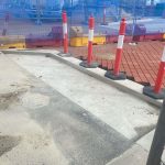During image of an asphalt patch repair in South Perth, Western Australia for Hugh & Co Contracting.