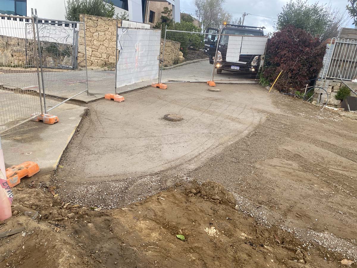 Before image of a asphalt reinstatement in Mosman Park, Western Australia for T&G Earthmoving.